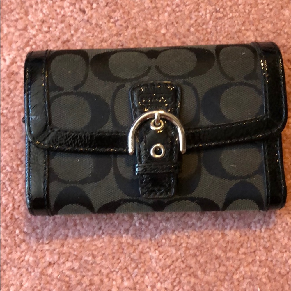 Black Coach trifold wallet